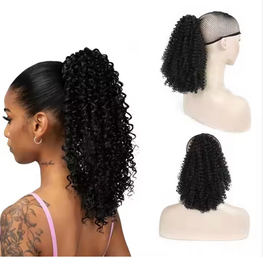 Curly Short Ponytail with Clip-In - 10inches