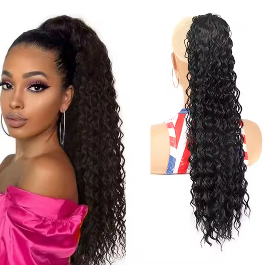 Deep Wave Curly Ponytail - 24inches